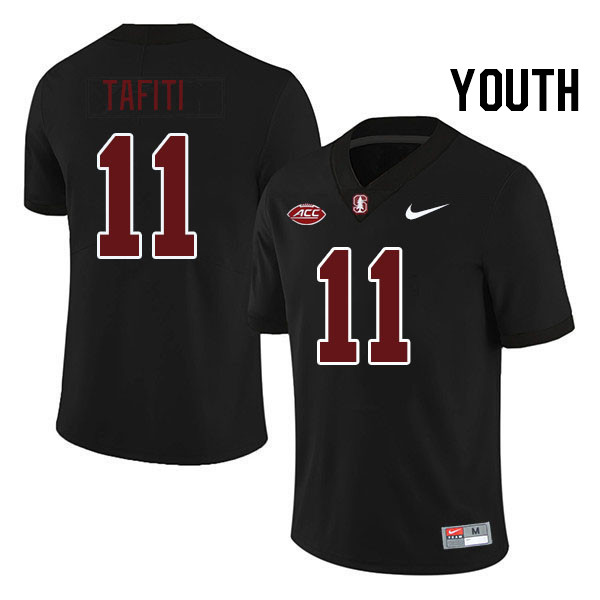 Youth #11 Tevarua Tafiti Stanford Cardinal 2024 ACC Conference College Football Jerseys Stitched-Bla